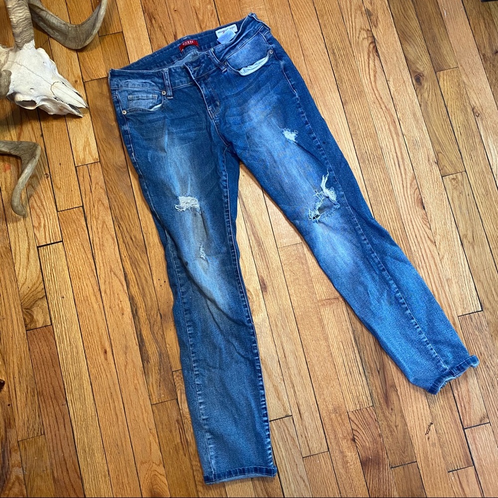 Guess Destroyed Mid Rise Jeans